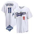 CAdoa LA.Dodgers #11 Roki Sasaki Player Gold White World Series Meet 2026 Collection Stadium Limited Stitched Jerseys