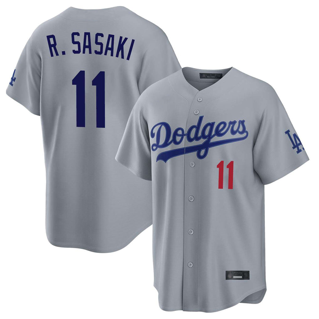 CAdoa LA.Dodgers #11 Roki Sasaki Player Gray Game Home Stitched Jerseys