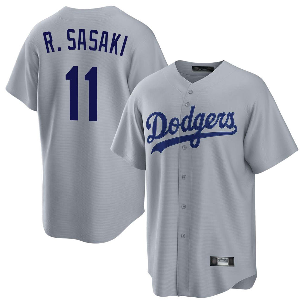 CAdoa LA.Dodgers #11 Roki Sasaki Player Gray Game Stitched Jerseys