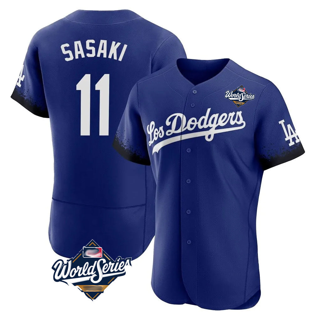 CAdoa LA.Dodgers #11 Roki Sasaki Player Royal World Series City Connect Elite Home Stitched Jerseys