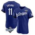 CAdoa LA.Dodgers #11 Roki Sasaki Player Royal World Series City Connect Elite Home Stitched Jerseys