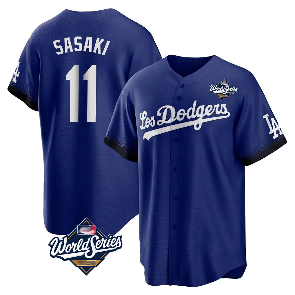 CAdoa LA.Dodgers #11 Roki Sasaki Player Royal World Series City Connect Home Game Stitched Jerseys