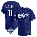 CAdoa LA.Dodgers #11 Roki Sasaki Player Royal World Series Meet Limited Home Stitched Jerseys