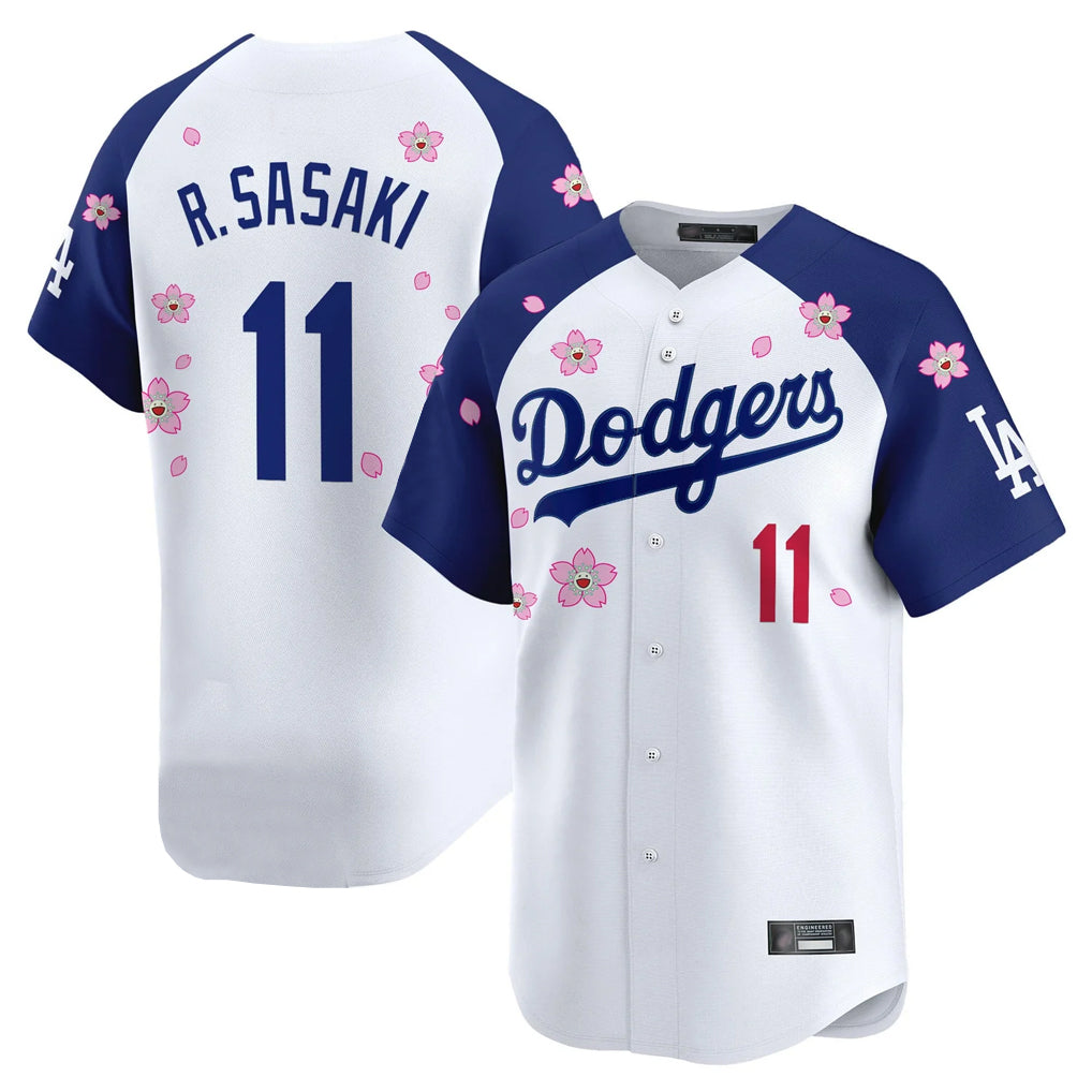 CAdoa LA.Dodgers #11 Roki Sasaki Player White-Royal Tokyo Series Vapor Premier Limited Stitched Jerseys