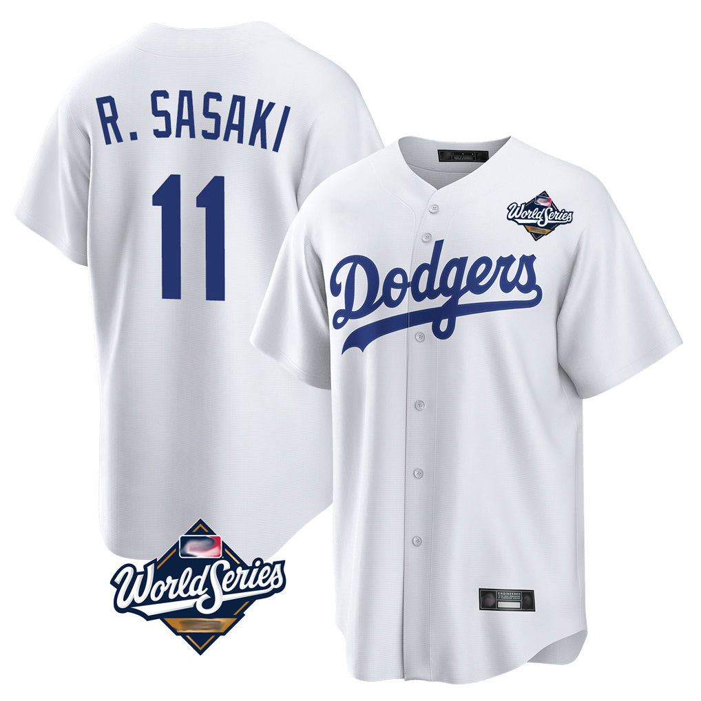 CAdoa LA.Dodgers #11 Roki Sasaki Player White World Series Game Home Stitched Jerseys