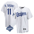 CAdoa LA.Dodgers #11 Roki Sasaki Player White World Series Meet Game Home Stitched Jerseys