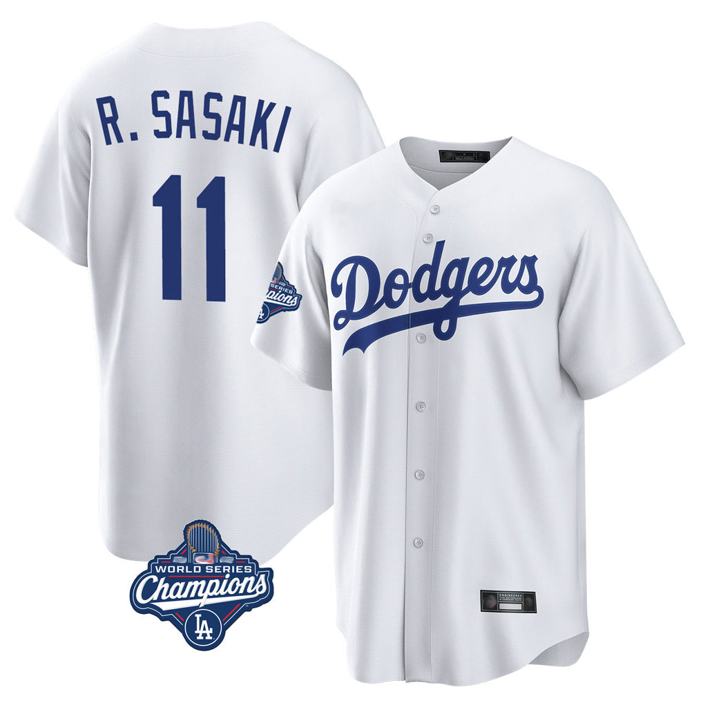 CAdoa LA.Dodgers #11 Roki Sasaki Player White World Series Meet Game Home Stitched Jerseys
