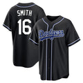 CAdoa LA.Dodgers #16 Will Smith Player Black Carbon Limited Home Stitched Jerseys