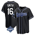 CAdoa LA.Dodgers #16 Will Smith Player Black World Series Meet Carbon Limited Home Stitched Jerseys