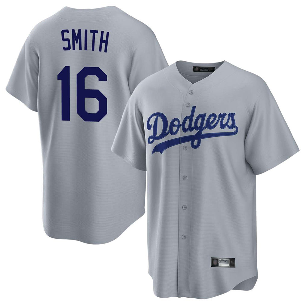 CAdoa LA.Dodgers #16 Will Smith Player Gray Game Stitched Jerseys