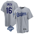 CAdoa LA.Dodgers #16 Will Smith Player Gray World Series Meet Game Stitched Jerseys