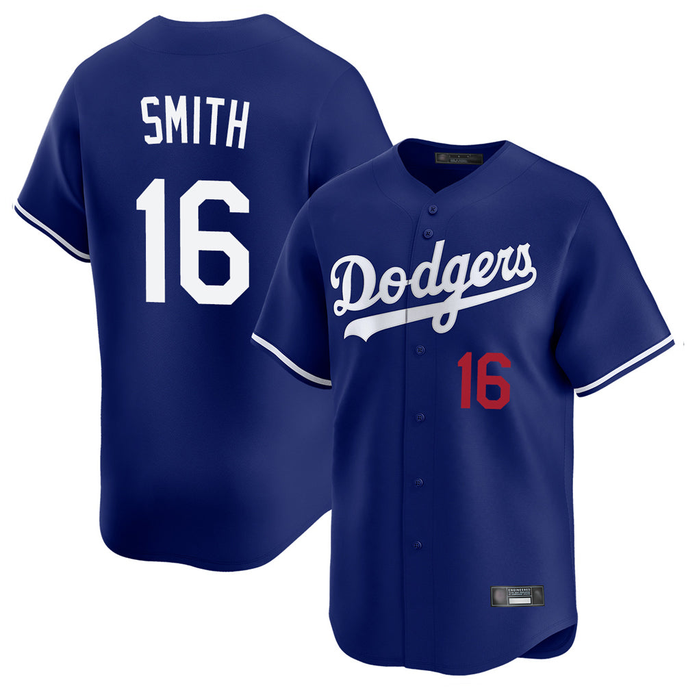CAdoa LA.Dodgers #16 Will Smith Player Royal Limited Home Stitched Jerseys