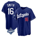 CAdoa LA.Dodgers #16 Will Smith Player Royal World Series Meet Game Home Stitched Jerseys