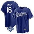 CAdoa LA.Dodgers #16 Will Smith Player Royal World Series Meet Game Stitched Jerseys
