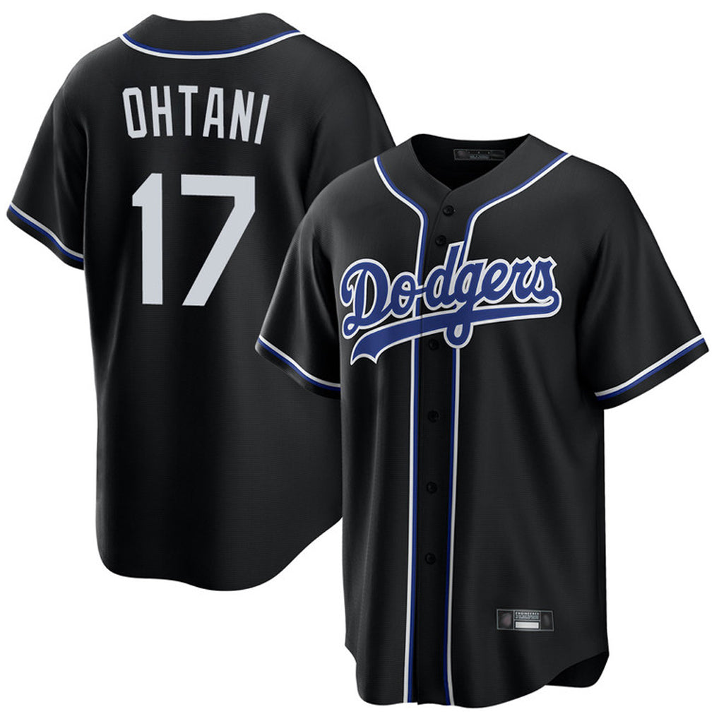 CAdoa LA.Dodgers #17 Shohei Ohtani Player Black Carbon Limited Home Stitched Jerseys