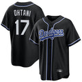 CAdoa LA.Dodgers #17 Shohei Ohtani Player Black Carbon Limited Home Stitched Jerseys