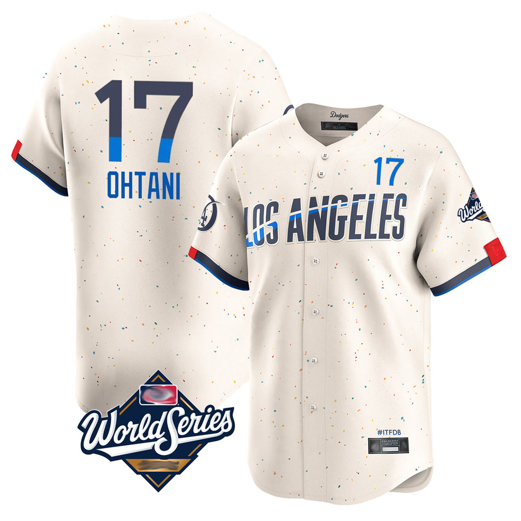CAdoa LA.Dodgers #17 Shohei Ohtani Player Cream World Series City Connect Limited Home Stitched Jerseys