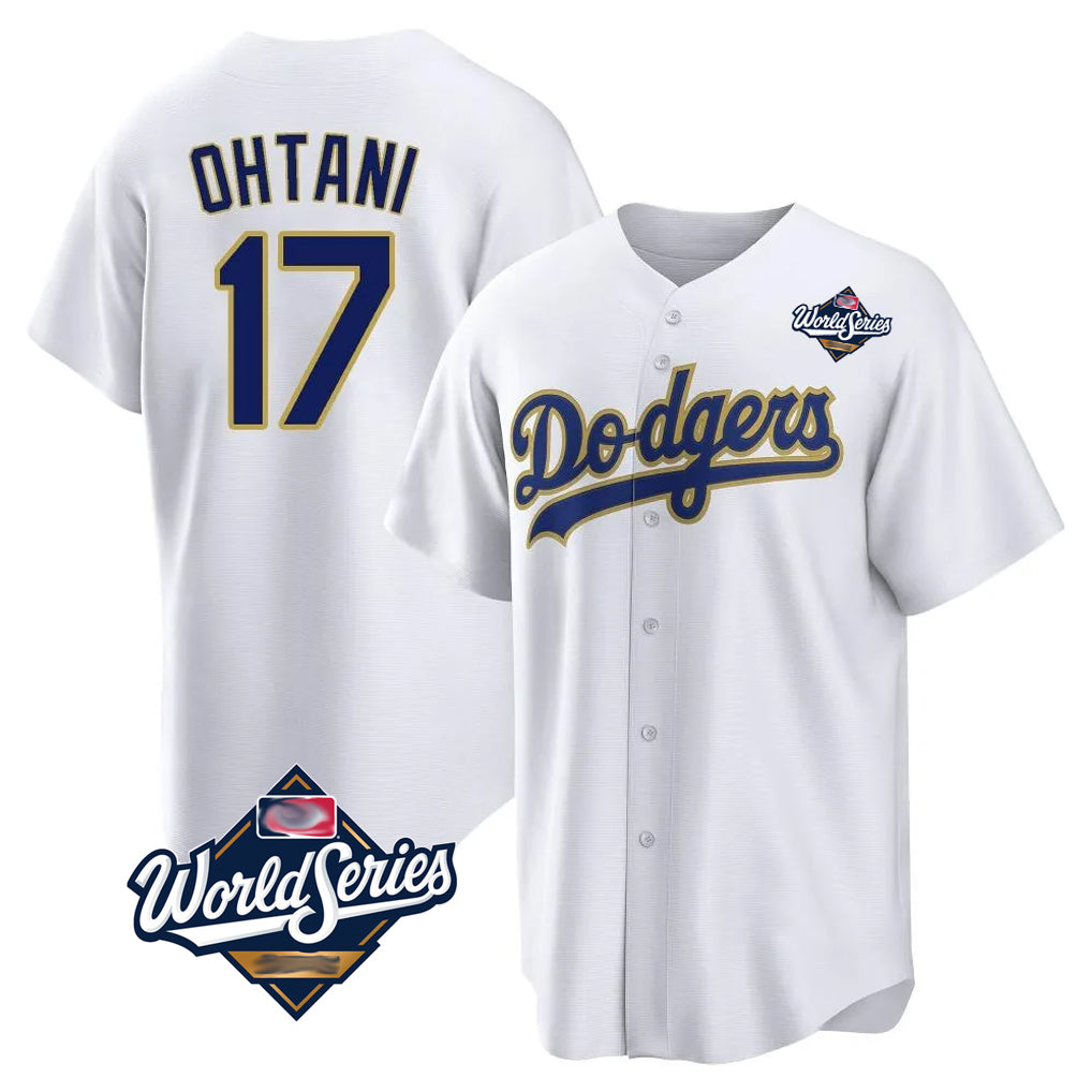 CAdoa LA.Dodgers #17 Shohei Ohtani Player Gold White World Series 2026 Collection Stadium Game Stitched Jerseys