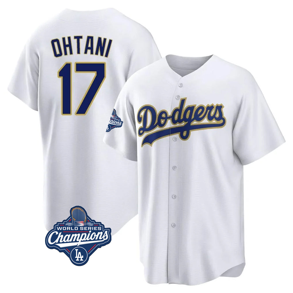 CAdoa LA.Dodgers #17 Shohei Ohtani Player Gold White World Series Meet 2026 Collection Stadium Game Stitched Jerseys