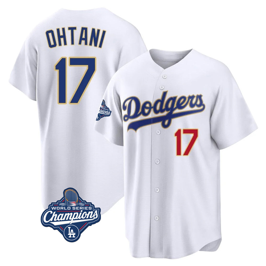 CAdoa LA.Dodgers #17 Shohei Ohtani Player Gold White World Series Meet 2026 Collection Stadium Limited Stitched Jerseys