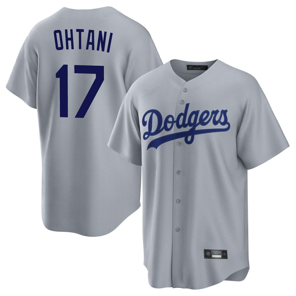 CAdoa LA.Dodgers #17 Shohei Ohtani Player Gray Game Stitched Jerseys
