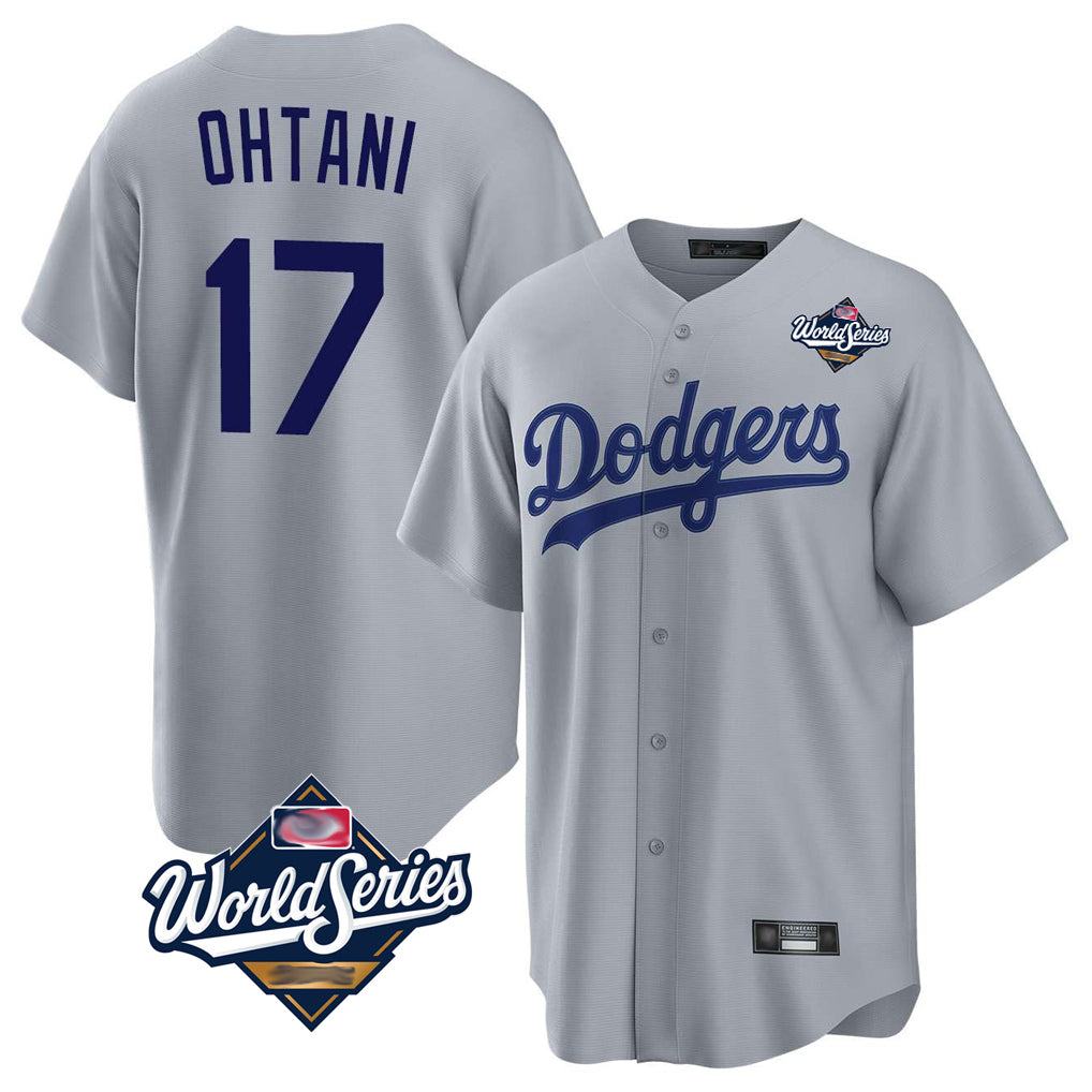 CAdoa LA.Dodgers #17 Shohei Ohtani Player Gray World Series Game Stitched Jerseys