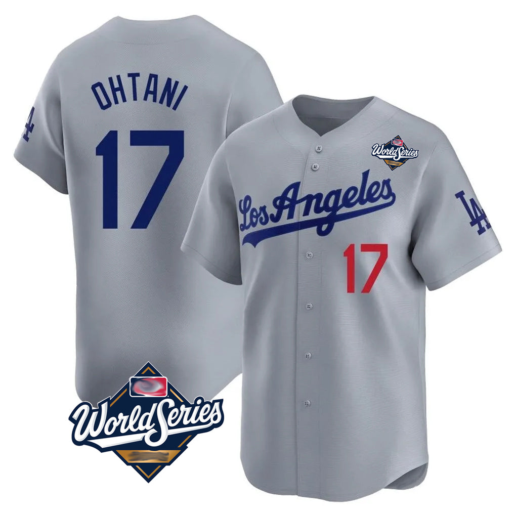 CAdoa LA.Dodgers #17 Shohei Ohtani Player Gray World Series Limited Home Stitched Jerseys