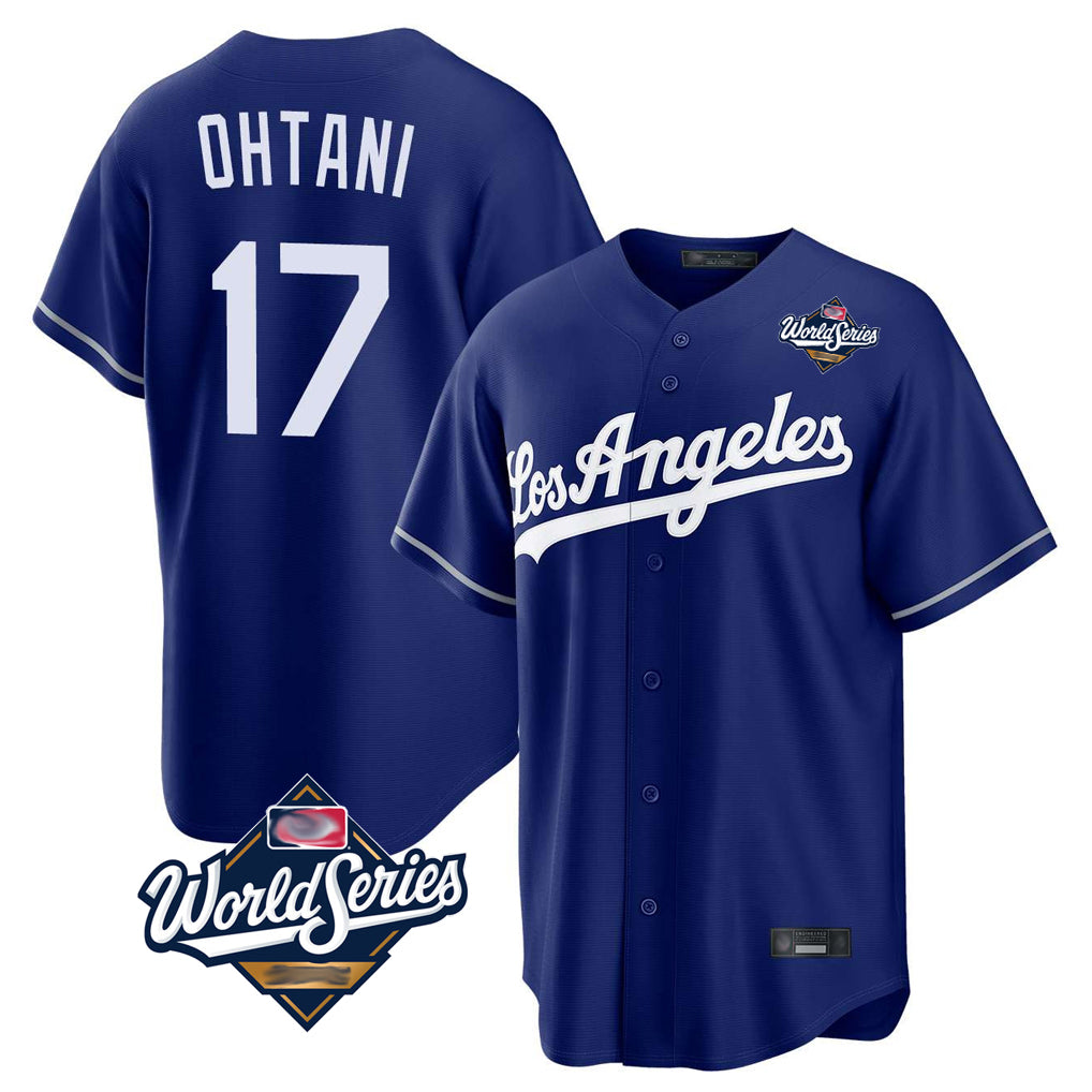 CAdoa LA.Dodgers #17 Shohei Ohtani Player Royal World Series Game Stitched Jerseys
