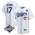 CAdoa LA.Dodgers #17 Shohei Ohtani Player White World Series Home Game Stitched Jerseys