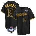 CAdoa LA.Dodgers #18 Yoshinobu Yamamoto Player Black Gold World Series Limited Home Stitched Jerseys