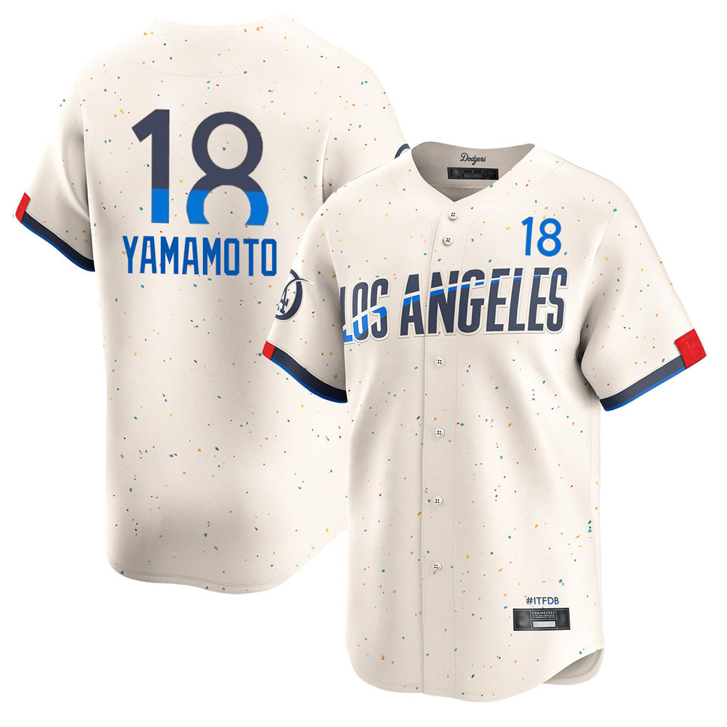 CAdoa LA.Dodgers #18 Yoshinobu Yamamoto Player Cream City Connect Limited Home Stitched Jerseys