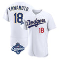 CAdoa LA.Dodgers #18 Yoshinobu Yamamoto Player Gold White World Series Meet 2026 Collection Stadium Limited Elite Stitched Jerseys