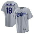 CAdoa LA.Dodgers #18 Yoshinobu Yamamoto Player Gray Game Stitched Jerseys