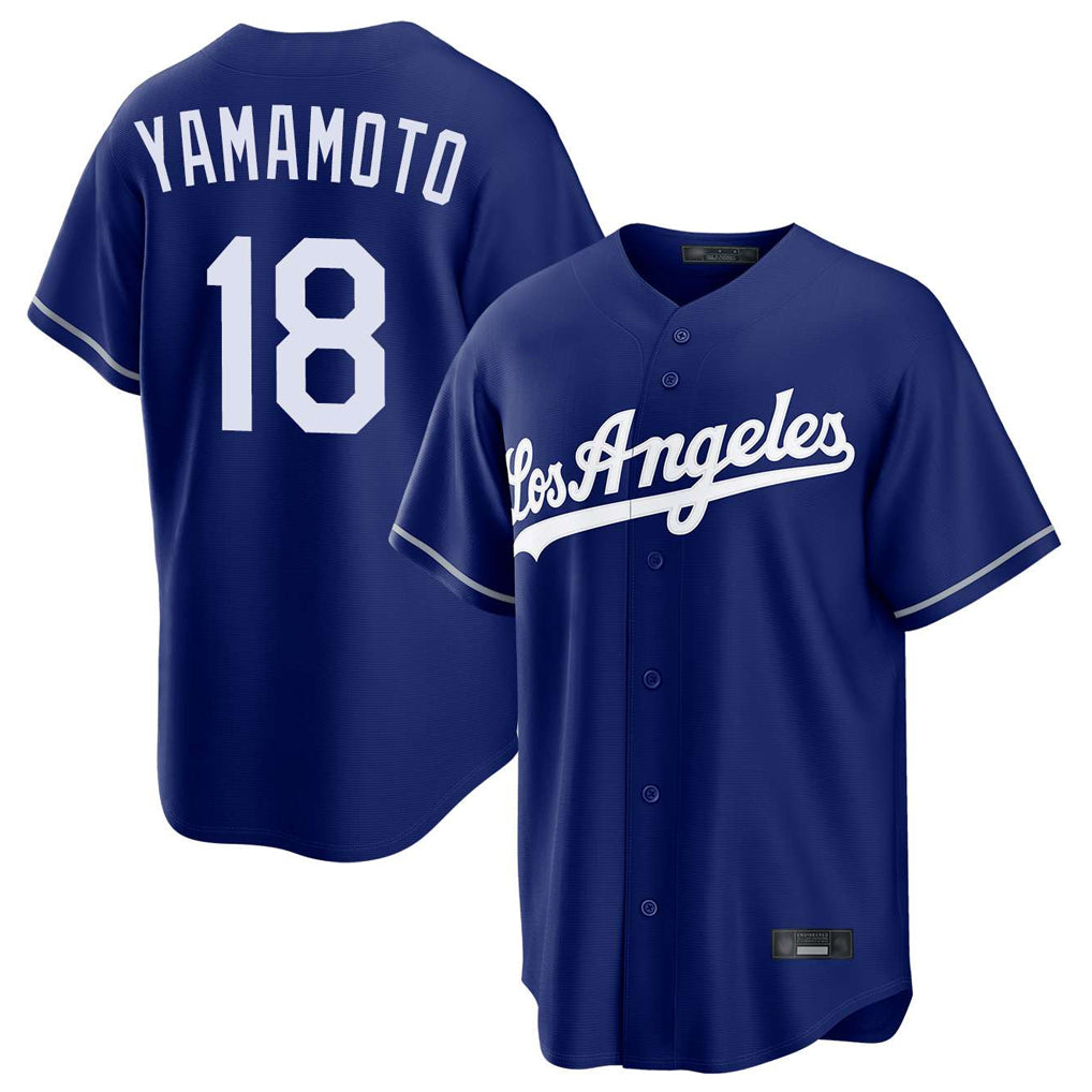 CAdoa LA.Dodgers #18 Yoshinobu Yamamoto Player Royal Game Stitched Jerseys