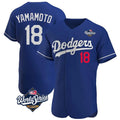 CAdoa LA.Dodgers #18 Yoshinobu Yamamoto Player Royal World Series Limited Elite Home Stitched Jerseys