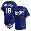 CAdoa LA.Dodgers #18 Yoshinobu Yamamoto Player Royal World Series Limited Home Stitched Jerseys