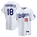 CAdoa LA.Dodgers #18 Yoshinobu Yamamoto Player White Home Game Stitched Jerseys