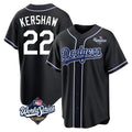 CAdoa LA.Dodgers #22 Clayton Kershaw Player Black World Series Carbon Limited Home Stitched Jerseys