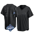CAdoa LA.Dodgers #22 Clayton Kershaw Player Black World Series Meet Pitch Fashion T-shirt Stitched Jerseys