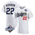 CAdoa LA.Dodgers #22 Clayton Kershaw Player Gold White World Series 2026 Collection Stadium Limited Elite Stitched Jerseys
