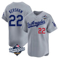 CAdoa LA.Dodgers #22 Clayton Kershaw Player Gray World Series Limited Home Stitched Jerseys