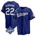 CAdoa LA.Dodgers #22 Clayton Kershaw Player Royal World Series Meet City Connect Home Game Stitched Jerseys