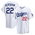 CAdoa LA.Dodgers #22 Clayton Kershaw Player White Home Game Stitched Jerseys