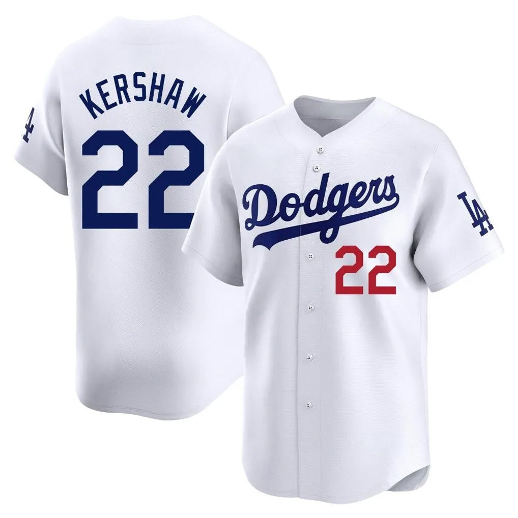 CAdoa LA.Dodgers #22 Clayton Kershaw Player White Limited Home Stitched Jerseys