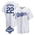 CAdoa LA.Dodgers #22 Clayton Kershaw Player White World Series Meet Game Home Stitched Jerseys