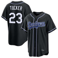 CAdoa LA.Dodgers #23 Kyle Tucker Player Black Carbon Limited Home Stitched Jerseys
