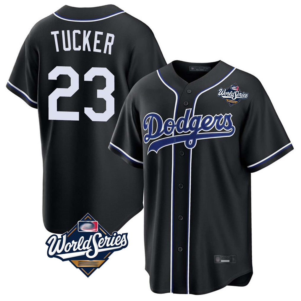 CAdoa LA.Dodgers #23 Kyle Tucker Player Black World Series Carbon Limited Home Stitched Jerseys