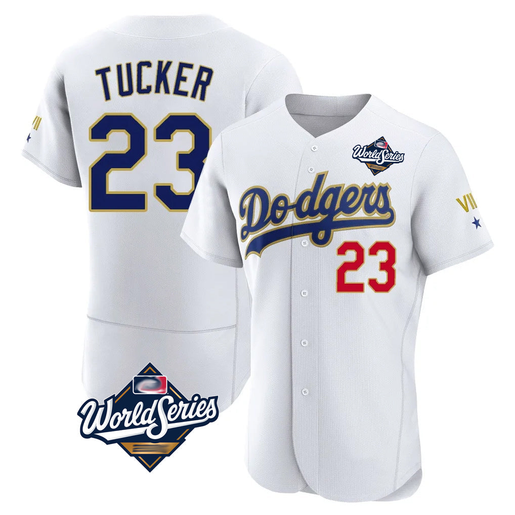 CAdoa LA.Dodgers #23 Kyle Tucker Player Gold White World Series 2026 Collection Stadium Limited Elite Stitched Jerseys