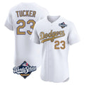 CAdoa LA.Dodgers #23 Kyle Tucker Player Gold World Series Limited Elite Home Stitched Jerseys