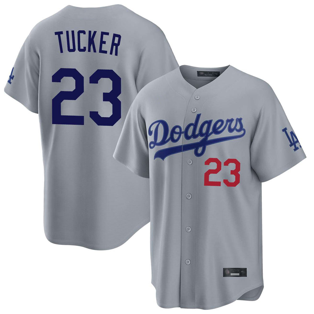 CAdoa LA.Dodgers #23 Kyle Tucker Player Gray Game Home Stitched Jerseys